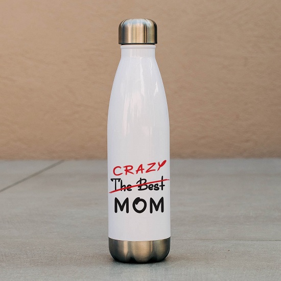 Crazy Mom - Μπουκάλι Θερμός 500ml Λευκό