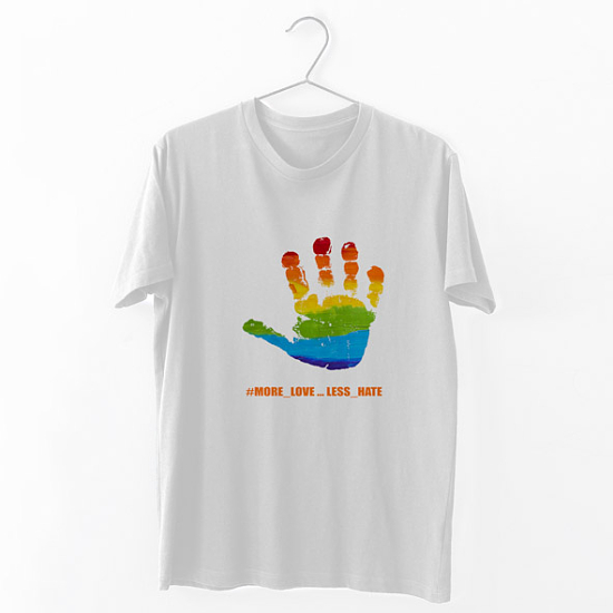 #More_Love-Less_Hate - Organic Vegan T-Shirt Unisex Λευκό XXS