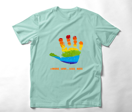 #More_Love-Less_Hate - Organic Vegan T-Shirt Unisex Μέντα XXS