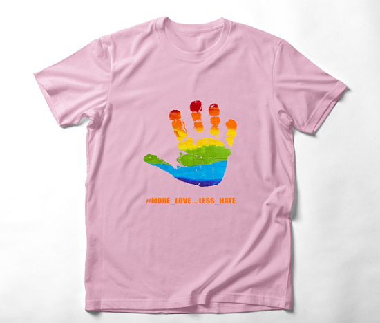#More_Love-Less_Hate - Organic Vegan T-Shirt Unisex Ροζ XXS