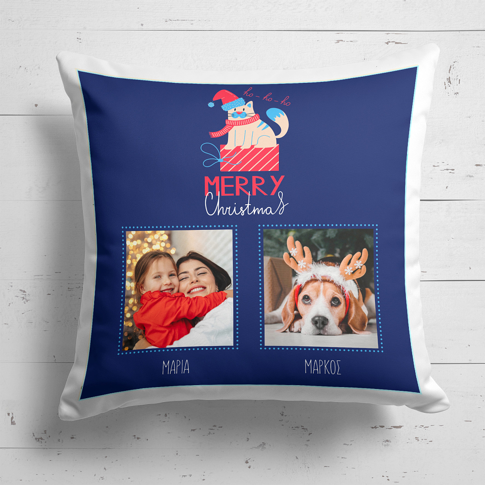 Xmas Cat - Μαξιλάρι Με Γέμιση