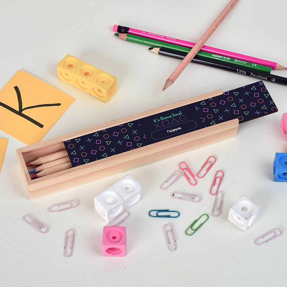 It's Game Time - Κασετίνα Ξύλινη με Ξυλομπογιές