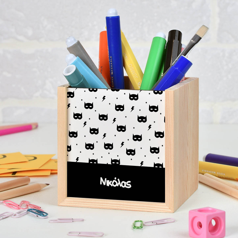 Batmam Mask - Μολυβοθήκη Ξύλινη