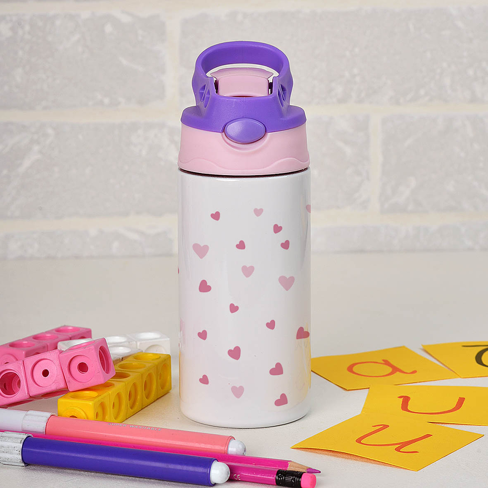 Ροζ Καρδιές - Παγούρι Θερμός