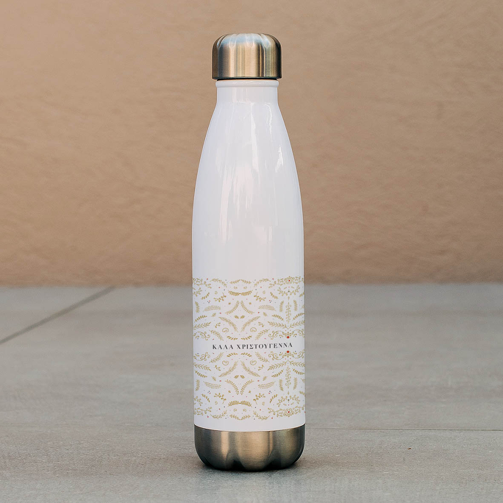 Xmas Gold Pattern - Μπουκάλι Θερμός 500ml