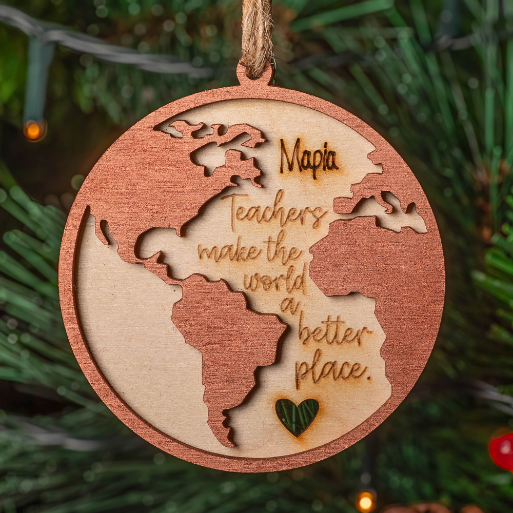 Teachers World - Ξύλινο Στολίδι