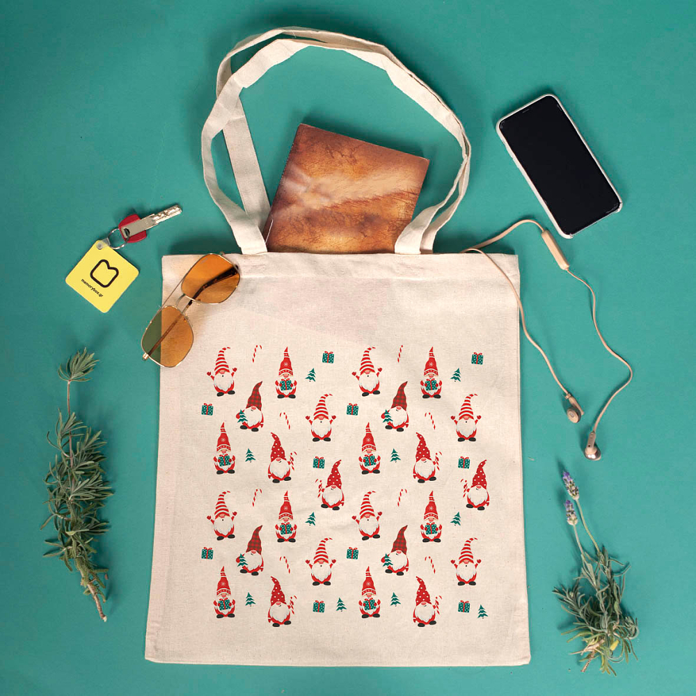 Xmas Santa Pattern - Πάνινη Τσάντα