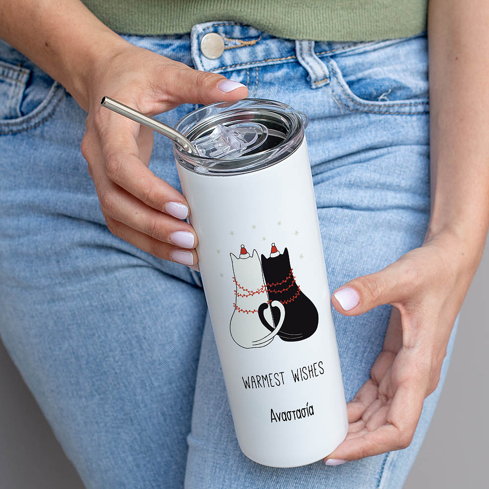 Xmas Cats Couple - Ποτήρι Θερμός 600ml