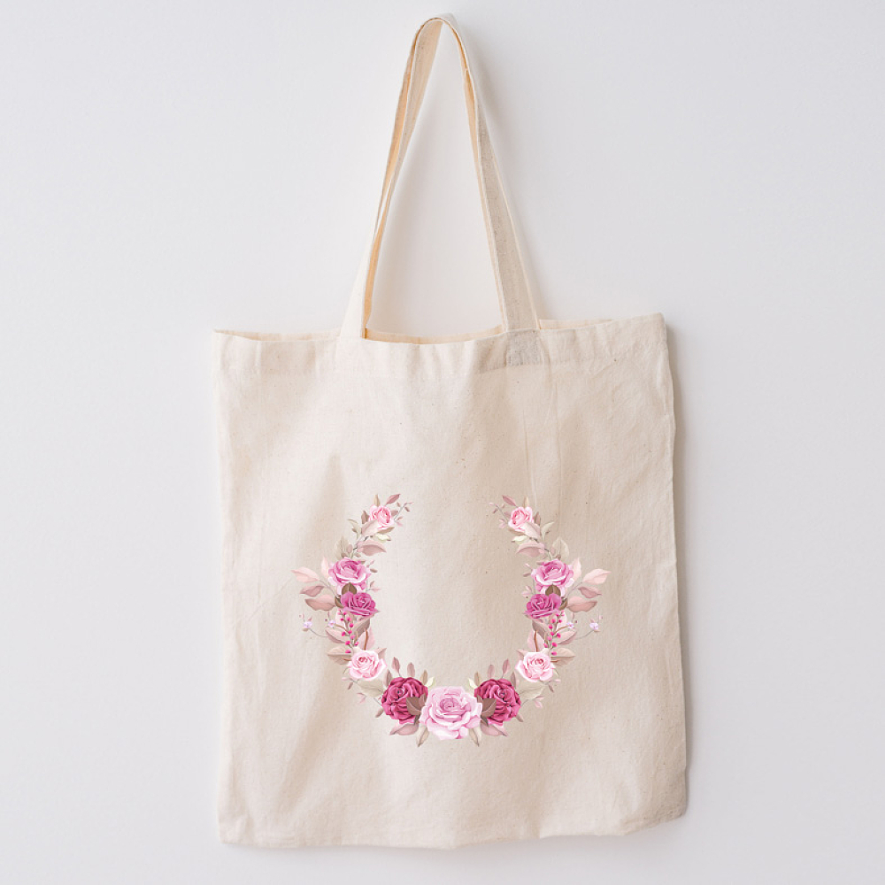 Στεφάνι Λουλουδίων - Πάνινη Τσάντα