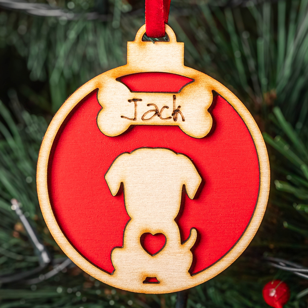 Σκύλος Κάτω Αυτιά - Ξύλινο Στολίδι