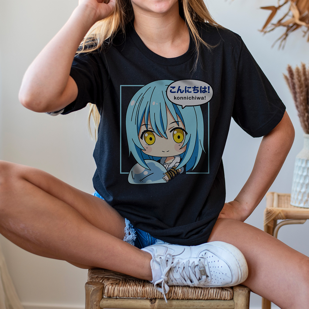Blue Αnime  -  Organic Vegan T-Shirt Unisex