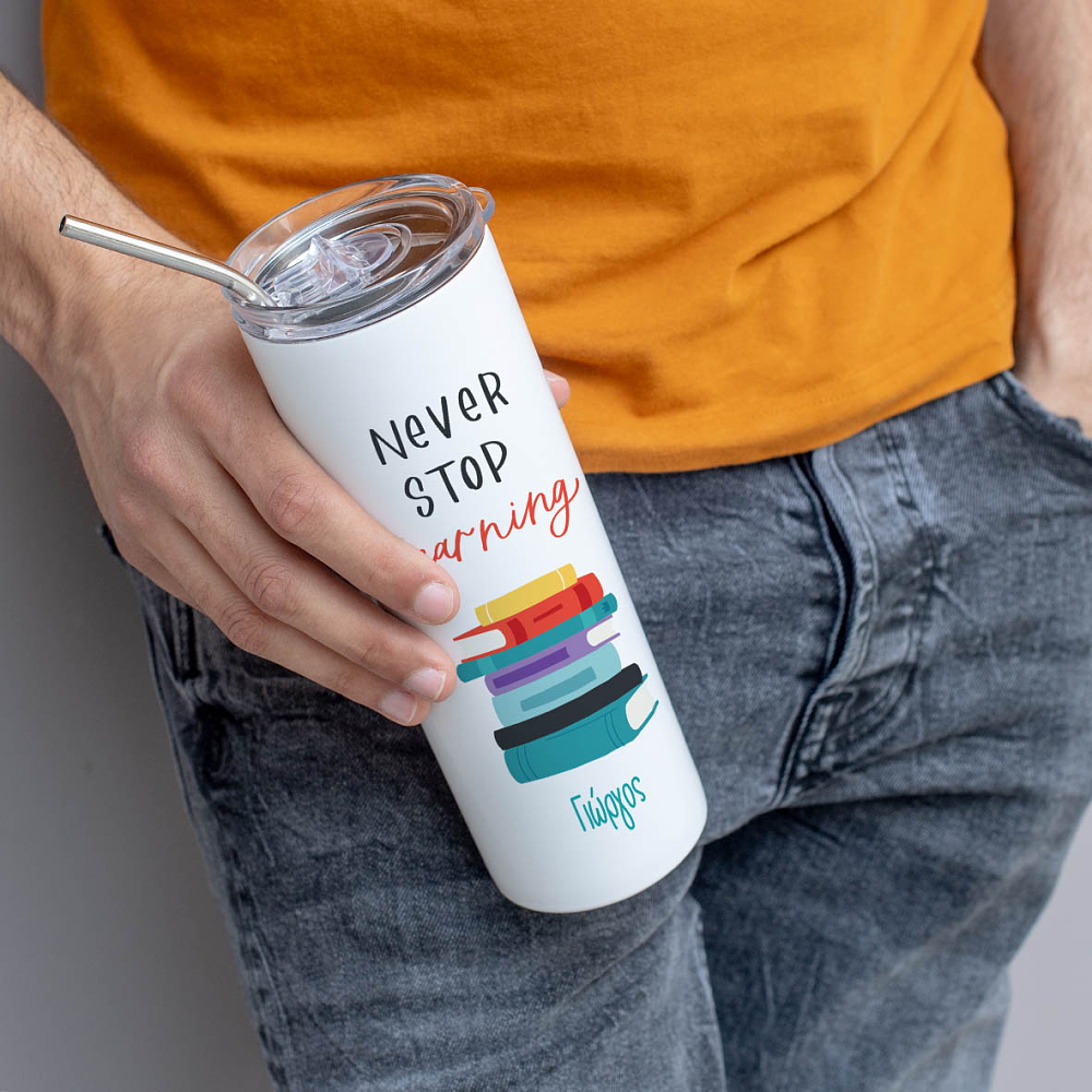 Never Stop Learning - Ποτήρι Θερμός 600ml