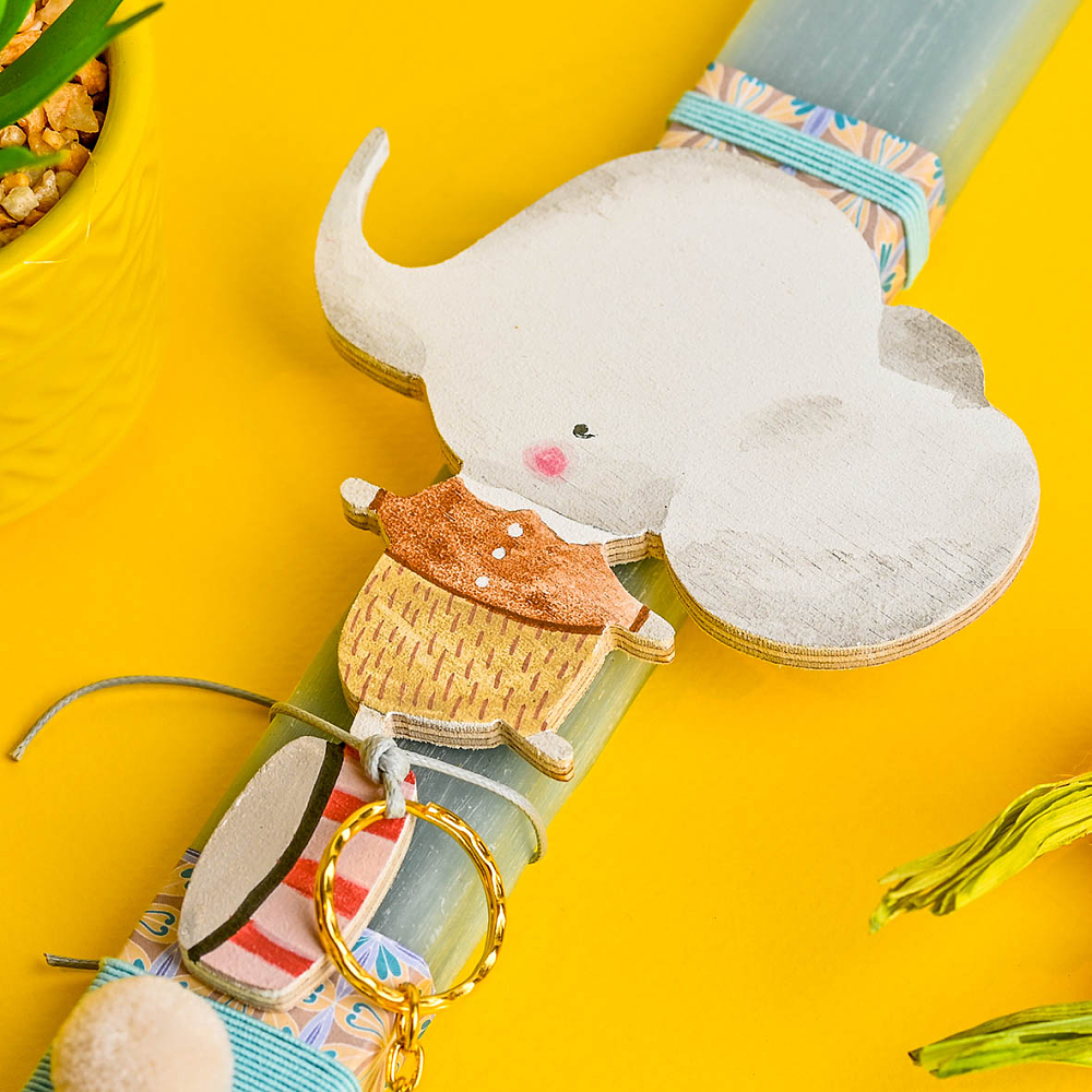 Ελεφαντάκι - Λαμπάδα Χειροποίητη