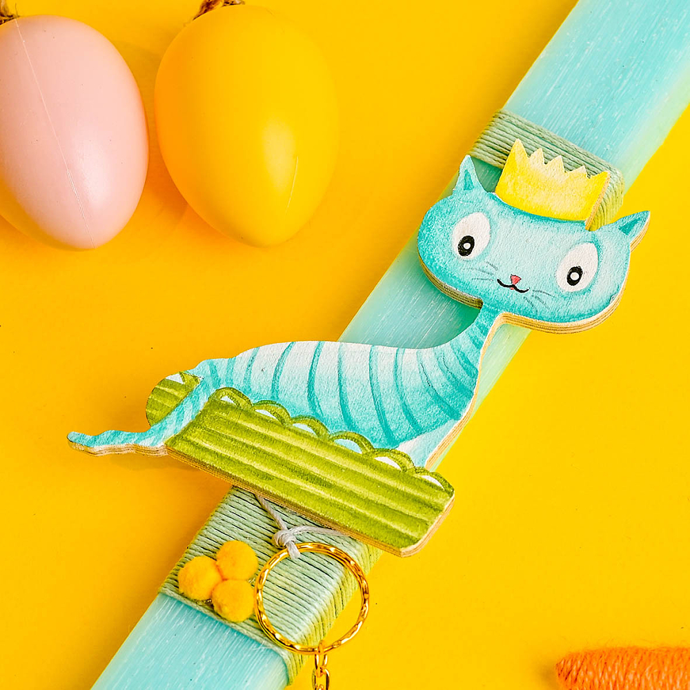 Γατούλα - Λαμπάδα  Χειροποίητη