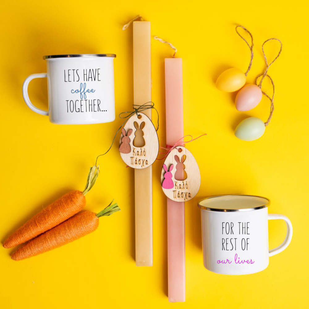 Let's Have Coffee together... - Λαμπάδες Με Κούπες Vintage Εμαγιέ