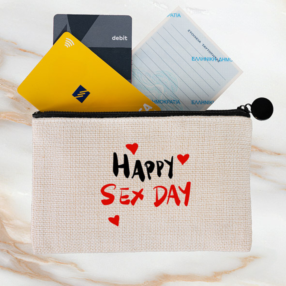 Happy Sex Day - Λινό Πορτοφόλι Τσέπης