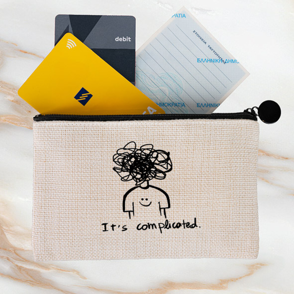 Its Complicated - Λινό Πορτοφόλι Τσέπης