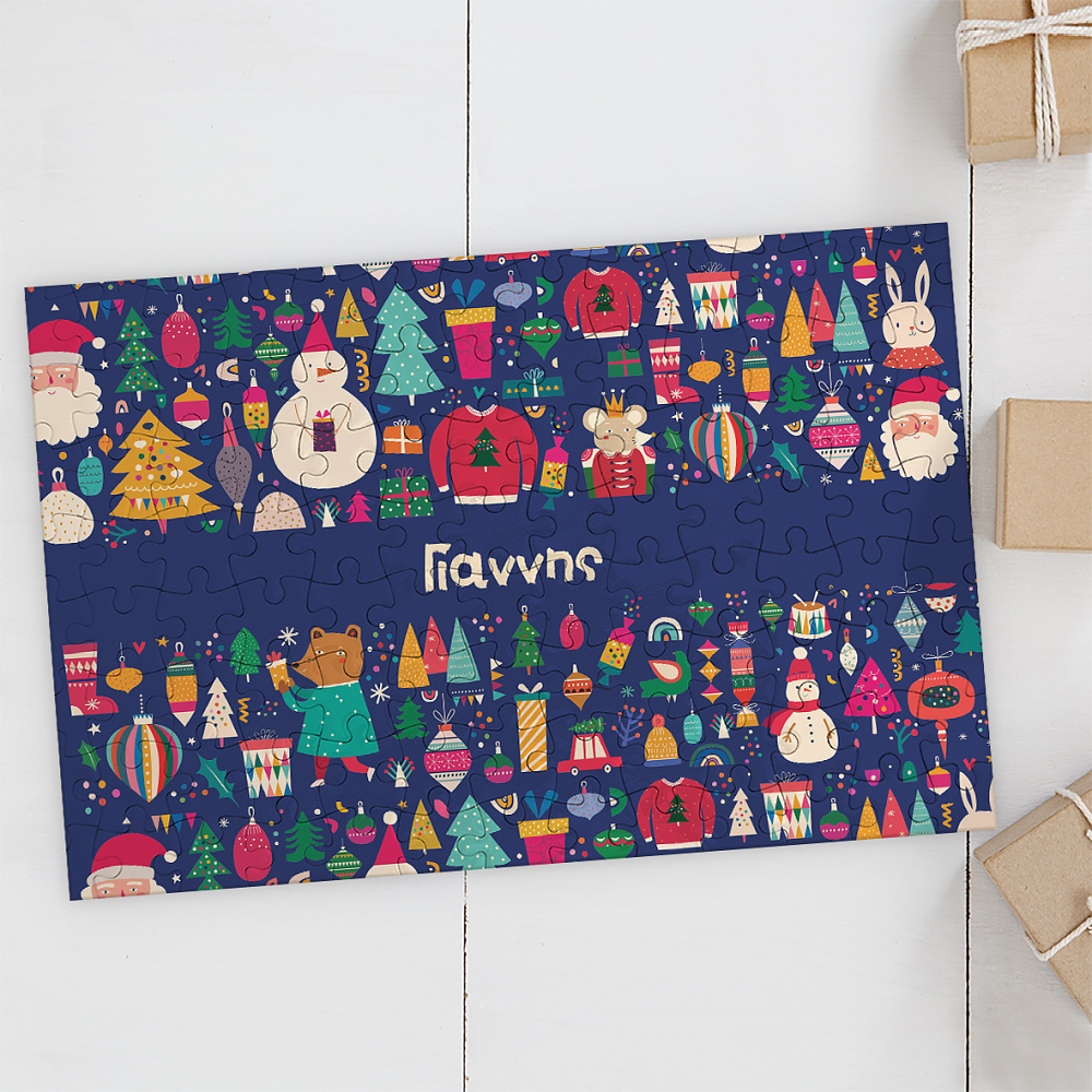 Blue Xmas Pattern - Puzzle