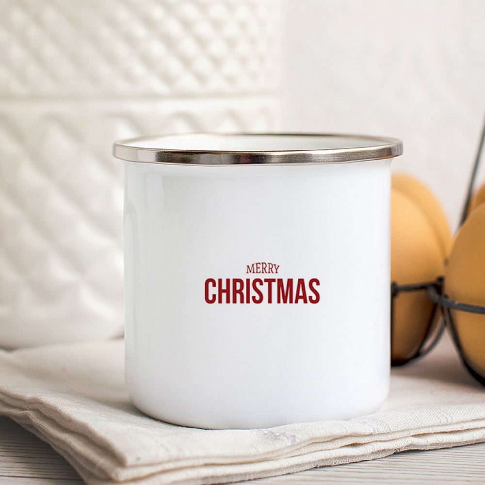 MERRY CHRISTMAS -  Κούπα Vintage Eμαγιέ