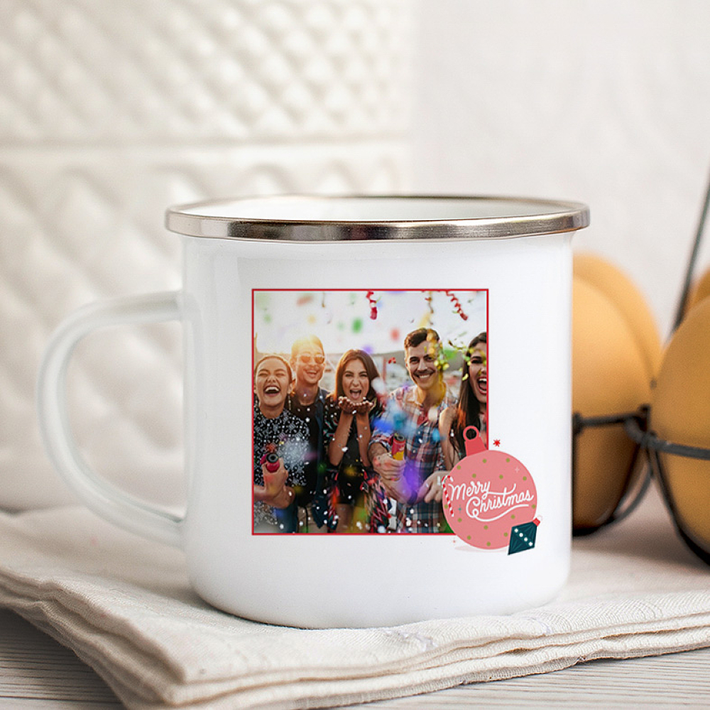 Καλά Χριστούγεννα! -  Κούπα Vintage Eμαγιέ