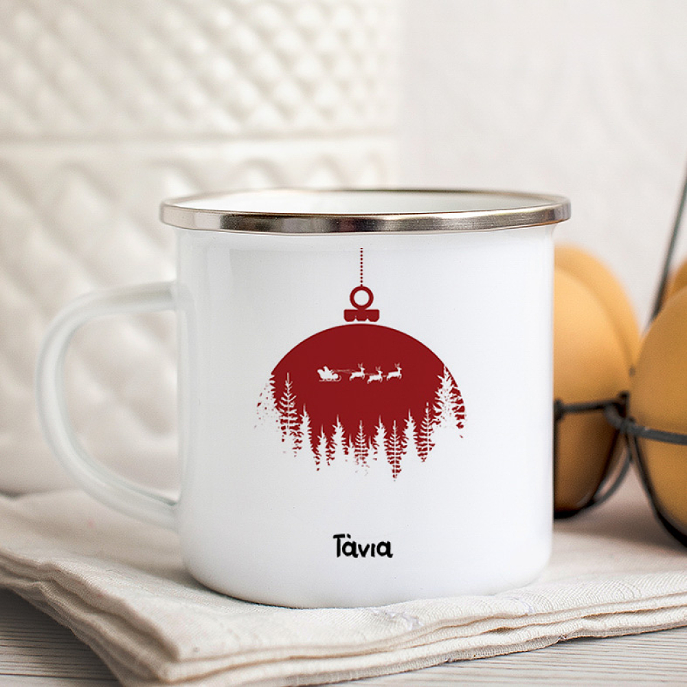 Καλά Χριστούγεννα -  Κούπα Vintage Eμαγιέ