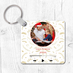 Gold Xmas Pattern - Μπρελόκ MyMusicCode