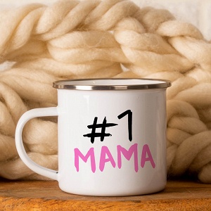 #1 MAMA  -  Κούπα Vintage Eμαγιέ