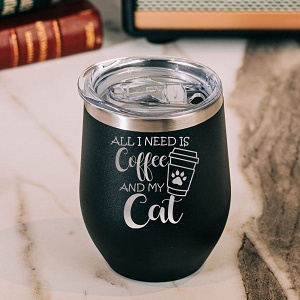 Coffe+Cat - Μαύρη κούπα θερμός 335ml