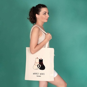 Xmas Cats Couple - Πάνινη Τσάντα