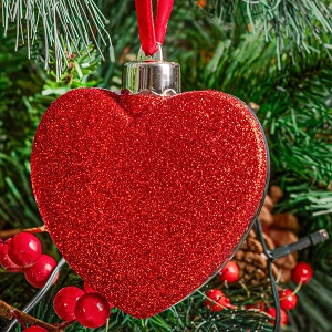 Χριστουγεννιάτικη Μπάλα Καρδιά Κόκκινη