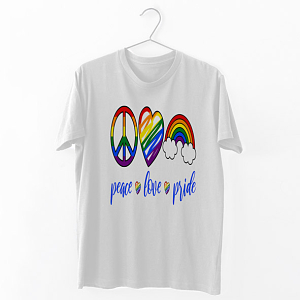 Peace Love Pride -  Organic Vegan T-Shirt Unisex
