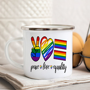 Peace love equality - Κούπα Vintage Eμαγιέ