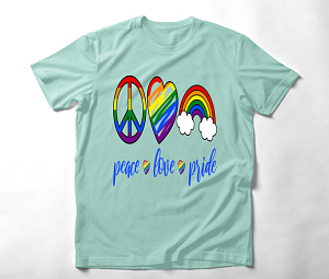 Peace Love Pride -  Organic Vegan T-Shirt Unisex