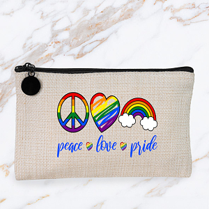 Peace Love Pride-  Λινό Πορτοφόλι Τσέπης