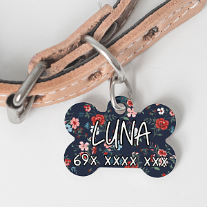 Blue Red Flowers - Ταυτότητα Κατοικιδίου