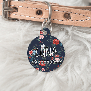 Blue Red Flowers - Ταυτότητα Κατοικιδίου