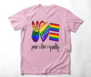 Peace Love Equality -  Organic Vegan T-Shirt Unisex