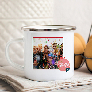 Καλά Χριστούγεννα! -  Κούπα Vintage Eμαγιέ