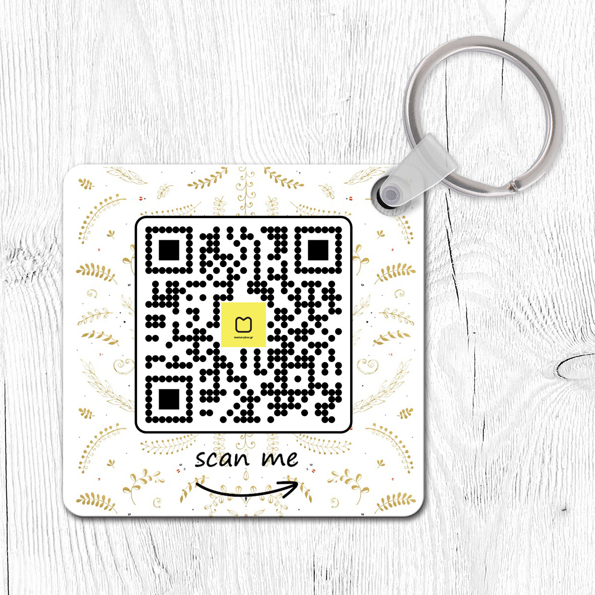 Gold Xmas Pattern - Μπρελόκ MyMusicCode