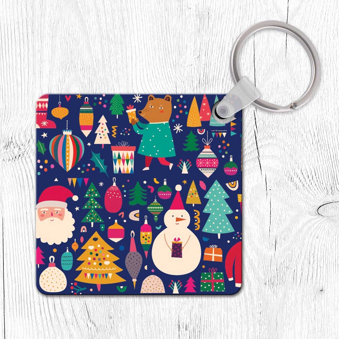 Blue Xmas Pattern - Μπρελόκ