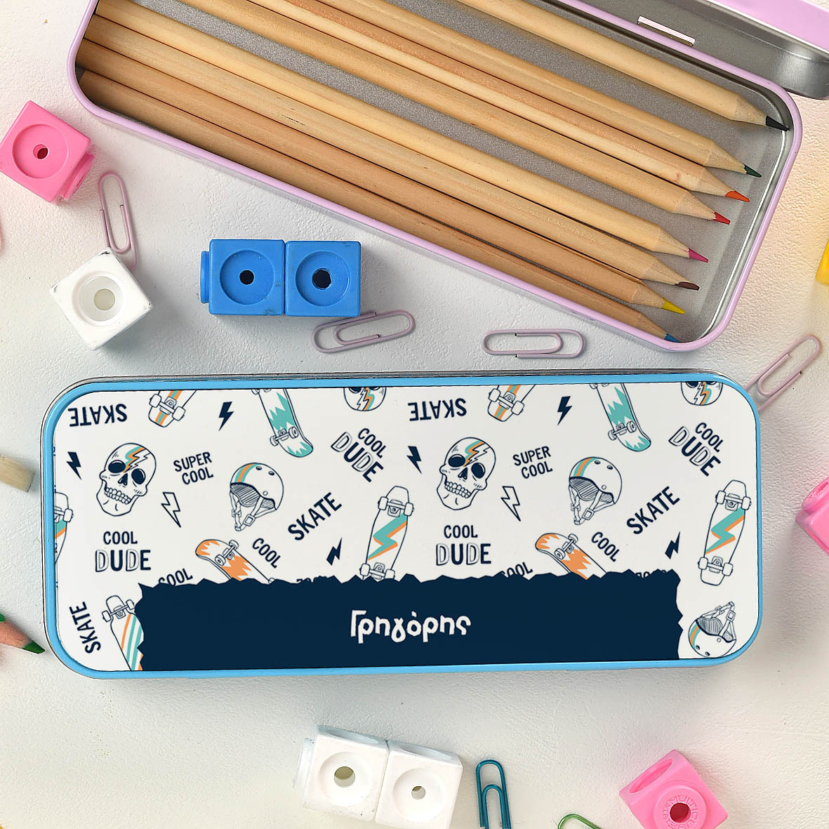 Skateboard - Κασετίνα Μεταλλική