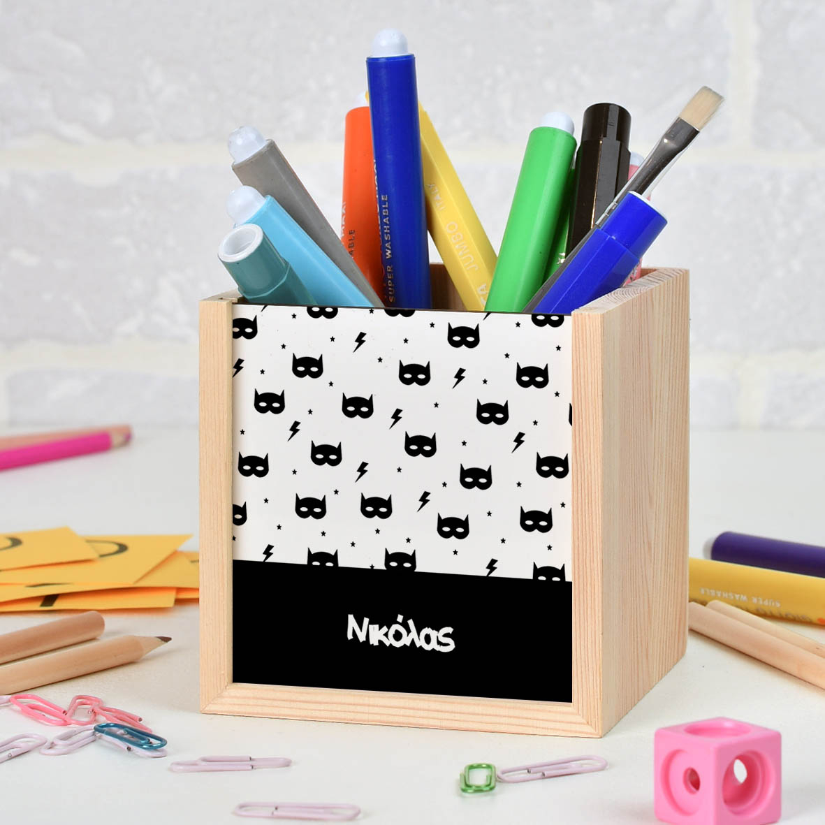 Batmam Mask - Μολυβοθήκη Ξύλινη