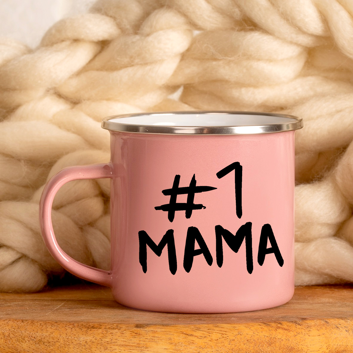 #1 MAMA  -  Κούπα Vintage Eμαγιέ