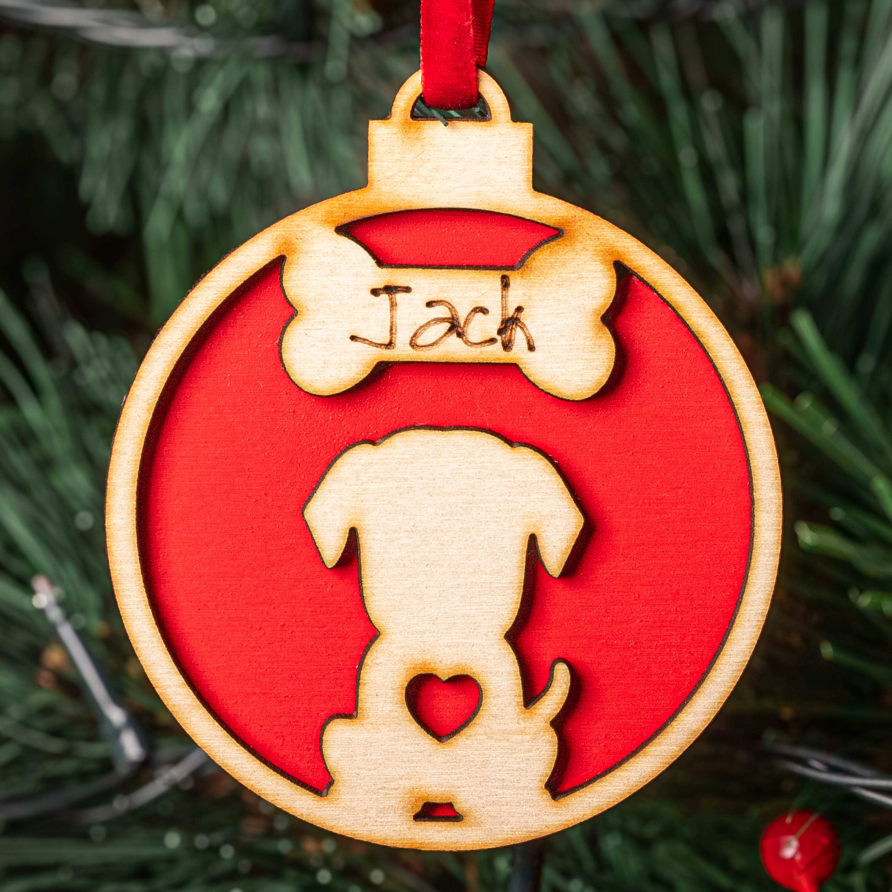 Σκύλος Κάτω Αυτιά - Ξύλινο Στολίδι