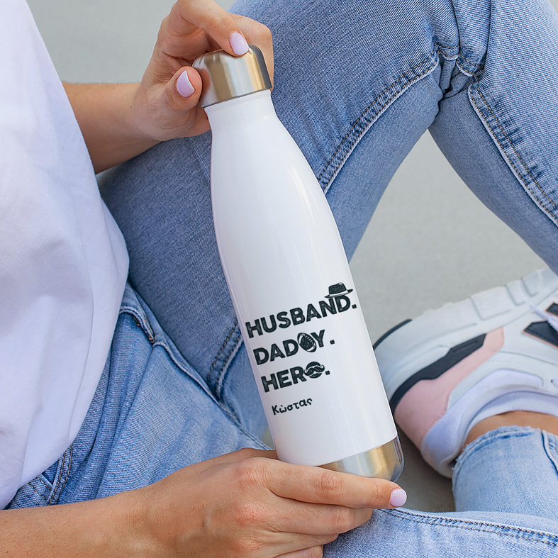 Husband, Daddy, Hero - Μπουκάλι θερμός 500ml