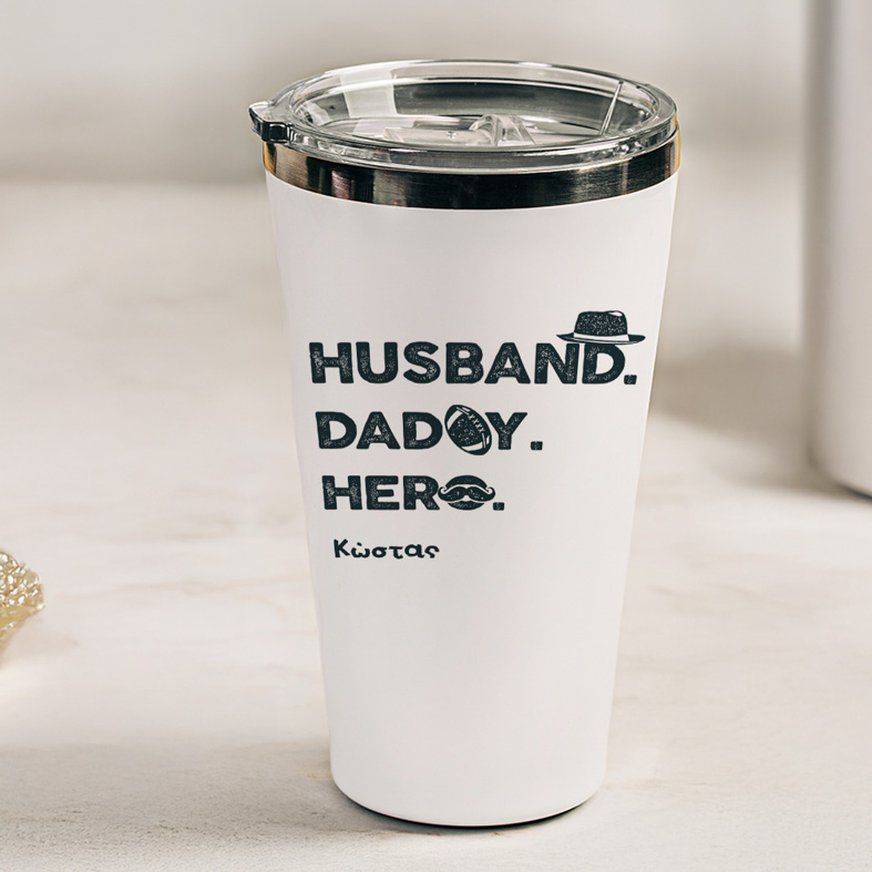 Husband, Daddy, Hero - Θερμός Ταξιδιού 440 ml