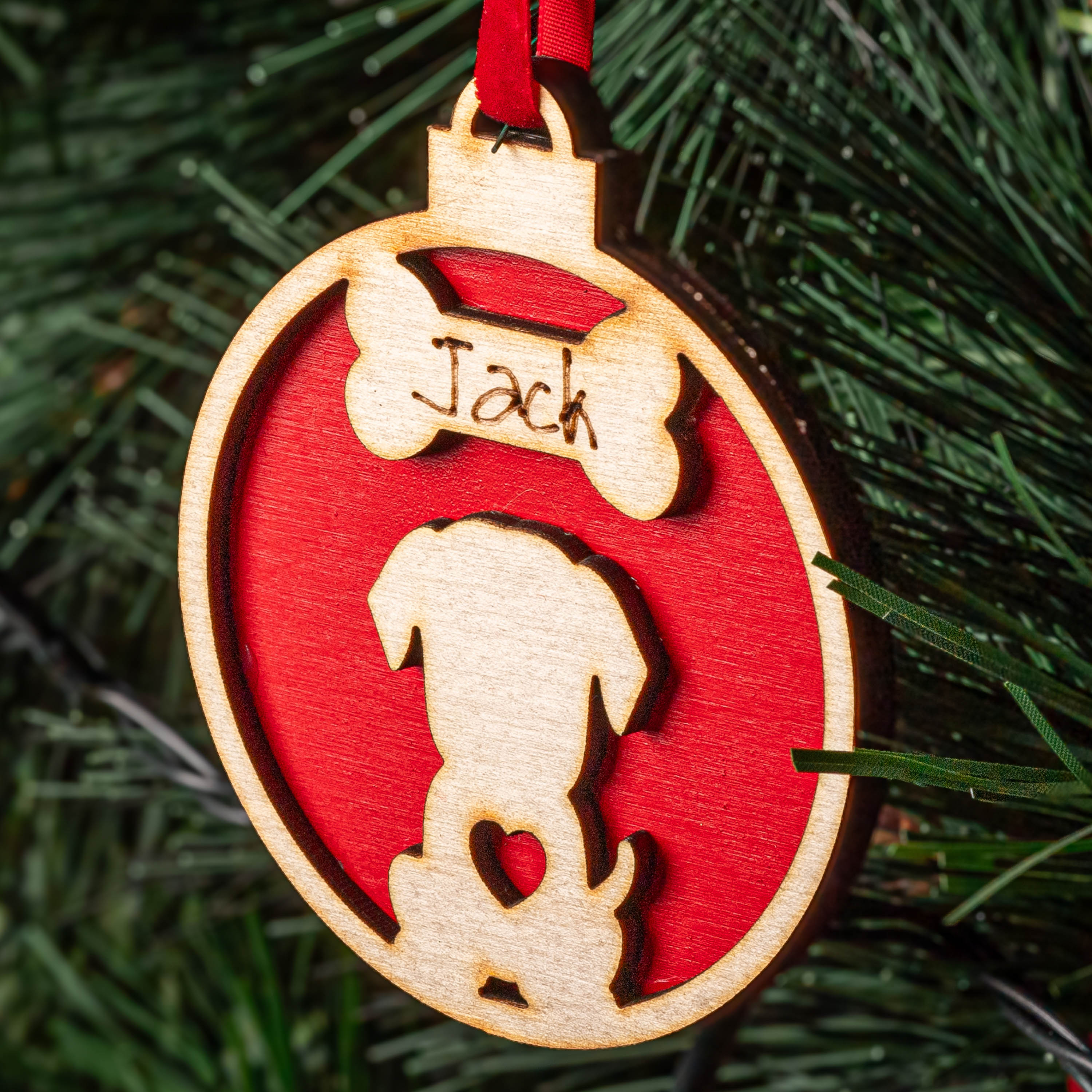 Σκύλος Κάτω Αυτιά - Ξύλινο Στολίδι