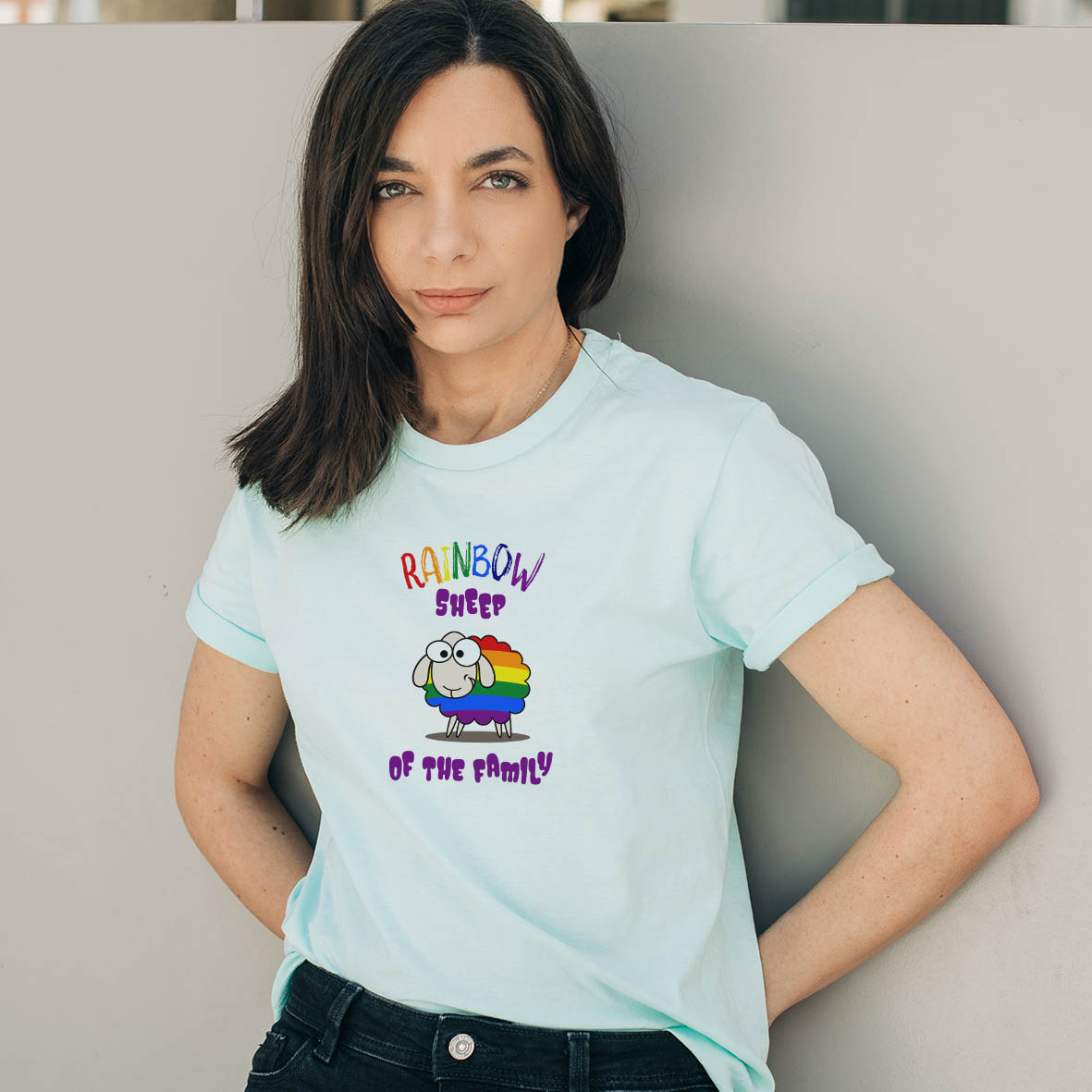 Rainbow Sheep   - Organic Vegan T-Shirt Unisex