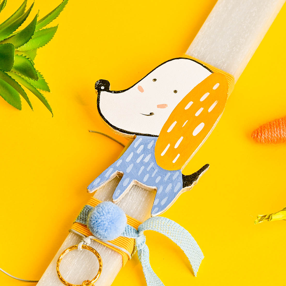 Σκύλος - Λαμπάδα Χειροποίητη