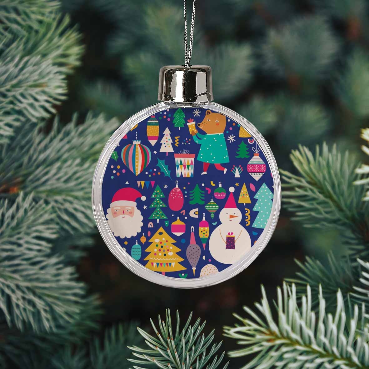 Xmas Pattern Blue - Χριστουγεννιάτικη Μπάλα